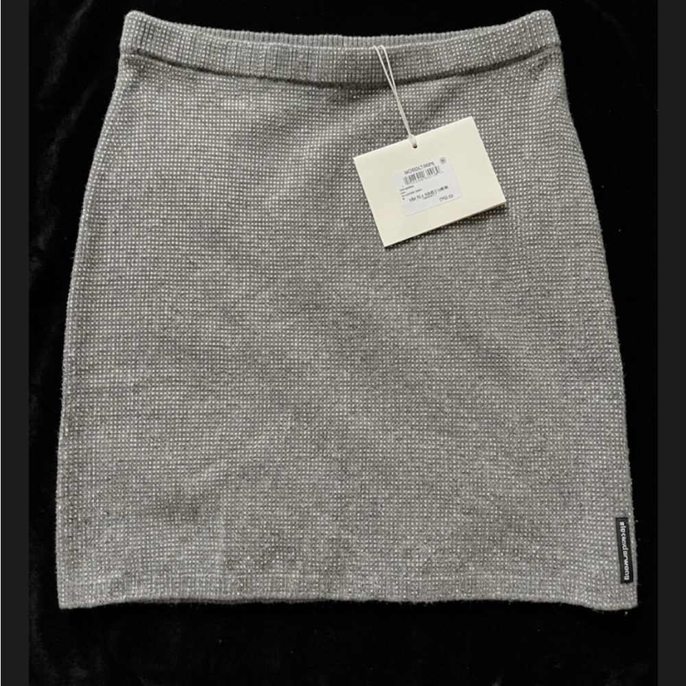 Alexander Wang Crystal-Embellished Wool Mini Skirt - Heather Grey